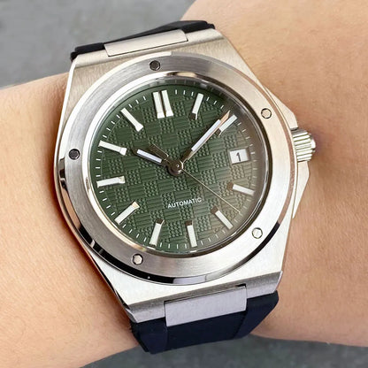 Tandorio Neue schwarze luxuriöse Business-Herrenuhr im Engineer-Stil, mechanisch, Saphirglas, 100m wasserdicht, NH35A Automatikuhren