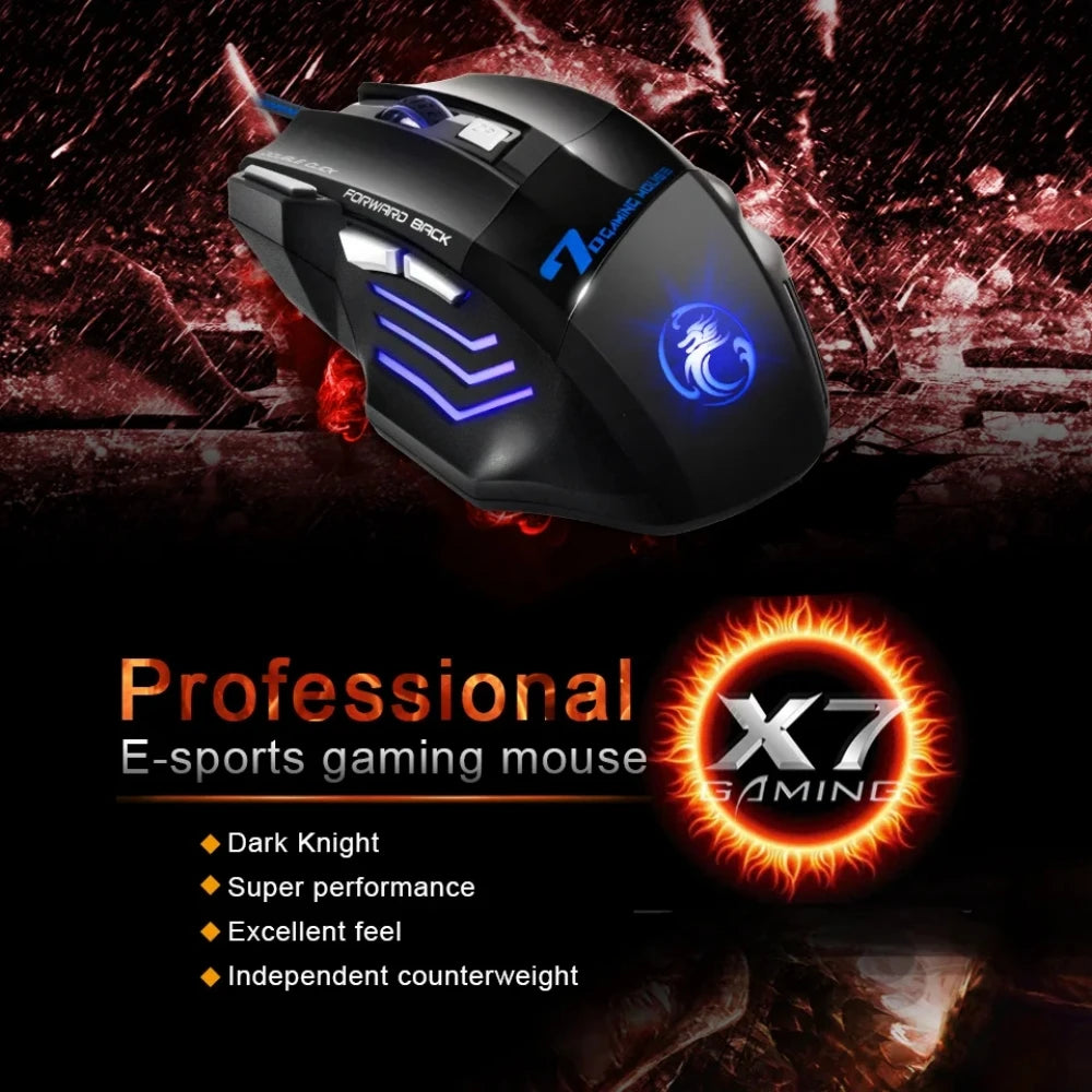 Wired Gaming Mouse Gamer Computer Mouse RGB Backlit Ergonomic Mouse Silent Backlight Mause LED 7 Buttons USB Mice For PC Desktop
