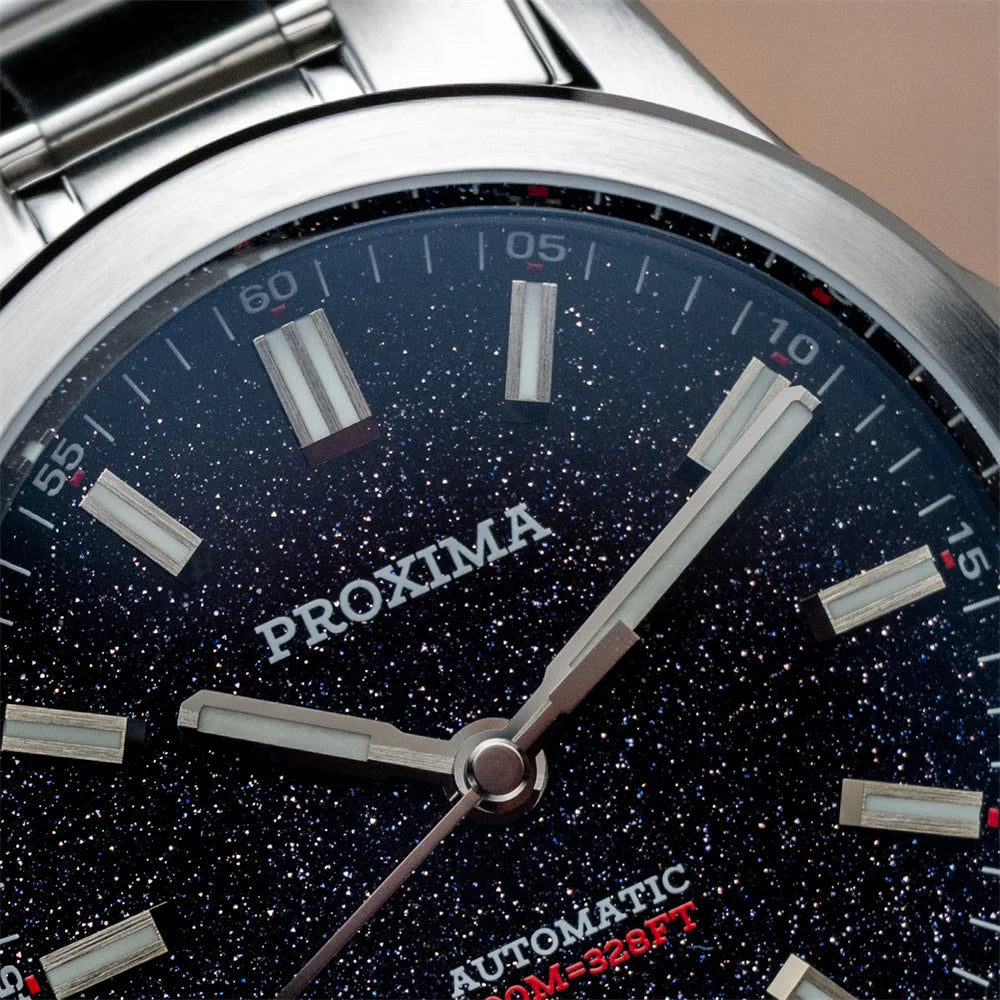 PX1746 New Mens Mechanical Watches Aventurine Dial 100M Waterproof Clock Sapphire Glass Automatic Men Watch Relogio Masculino