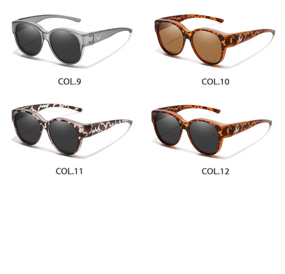 Over Glasses with Box Cover Over Myopia Eyeglasses Unisex Round Shades with UV protection Outdoor Sports Fishing Hiking Cycling