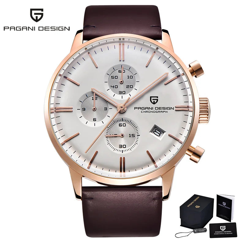 PAGANI DESIGN New 2720K Men Watch VK67 Quartz Wristwatch Multi functional Chronograph Sapphire Glass Waterproof Clock Watch Gift