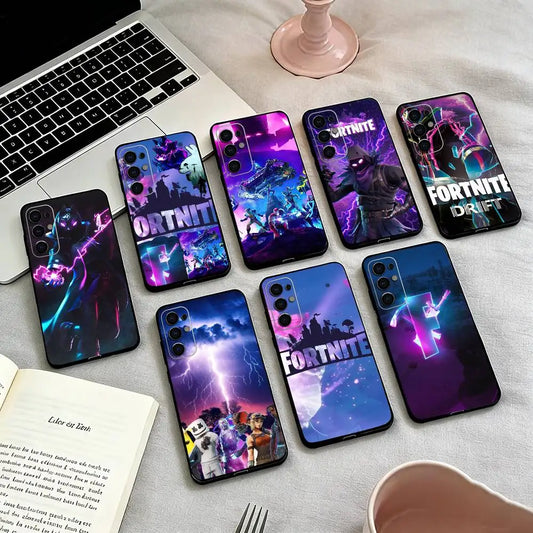 Custodia per telefono Game F-F-Fortnites per Samsung S25,S24,S21,S22,S23,S30,Ultra,S20,Plus,Fe,Lite,Note,10,cover nera