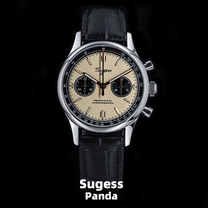 40mm Men Army Watch 1963 Pilot Mechanical Sugess Panda Wristwatch Sapphire Air Force Watches Chronograph Official ST1901Movement