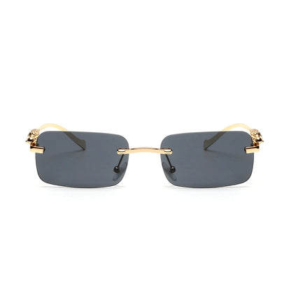 Ruiao rimless sunglasses UV400 fashion square metal glasses for men women designer man's brand sun glasses shades for outdoor