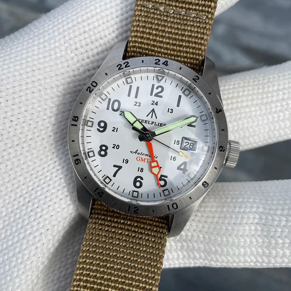 STEELFLIER Ufficiale SF792 GMT Orologio da polso meccanico Movimento NH34 Super BGW9 C3 Luminoso Impermeabile fino a 200 m Orologio da immersione di lusso da uomo