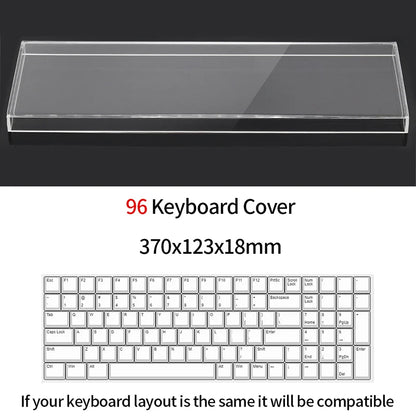 Funda protectora transparente de acrílico para teclado mecánico, cubierta antipolvo para teclado de 60/61/64 96 98104/108 teclas y cubierta para ratón
