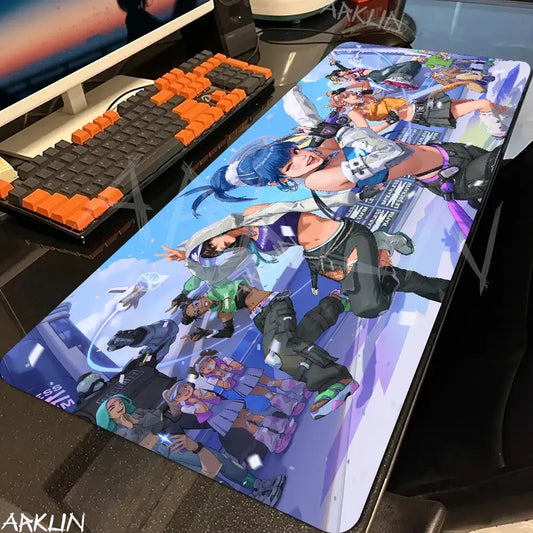 Moderna velika FPS 900x400 anime igralna podloga z dekletom iz Overwatcha za prenosnik in pisarno, mehka gumijasta namizna podloga, XXL igralna podloga za miško
