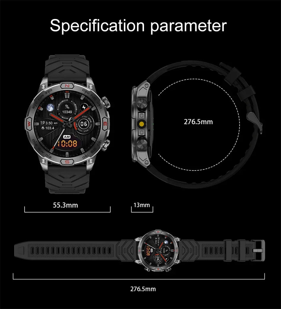 Men's Fashion Outdoor Sport GPS Smart Watch with AMOLED HD Screen, Heart Rate Monitor, and Waterproof Features