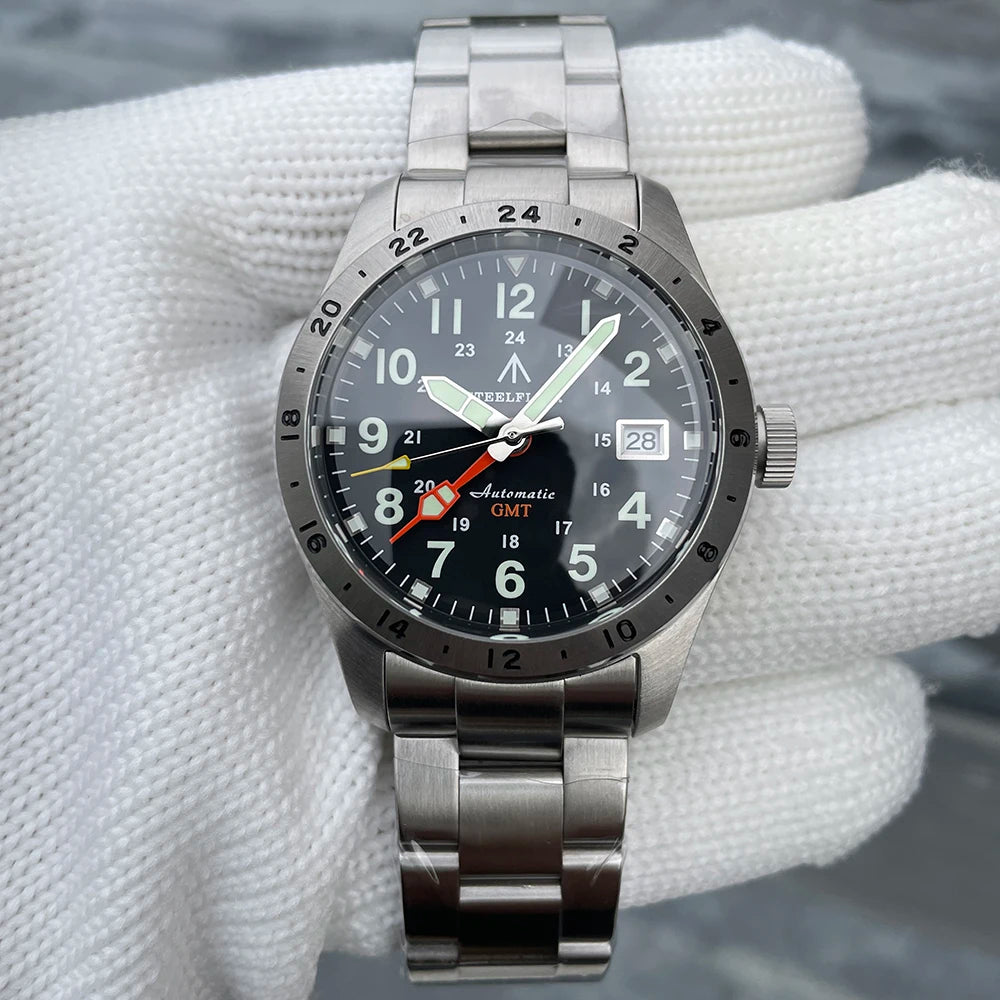 STEELFLIER Ufficiale SF792 GMT Orologio da polso meccanico Movimento NH34 Super BGW9 C3 Luminoso Impermeabile fino a 200 m Orologio da immersione di lusso da uomo