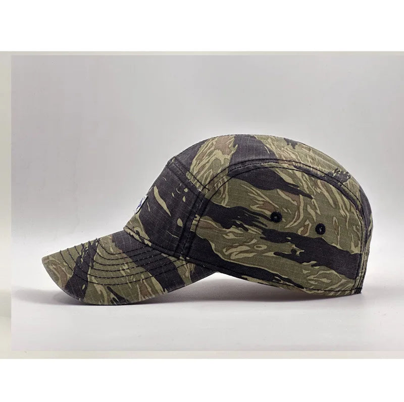 Arbejdstøj-inspireret camouflage-baseballkasket med kort skygge til mænd og kvinder, trendy unisex-solhat til udendørs brug