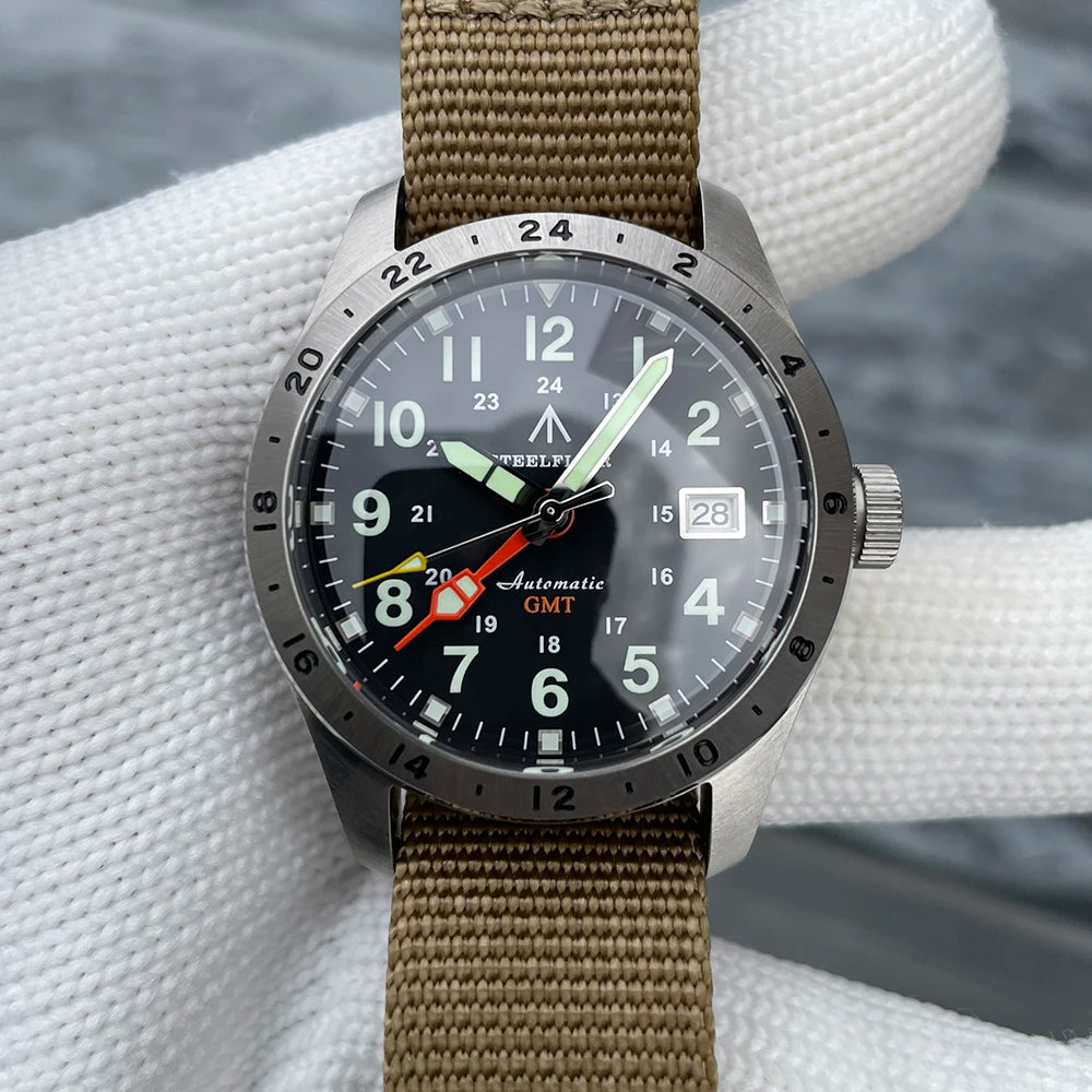 STEELFLIER Ufficiale SF792 GMT Orologio da polso meccanico Movimento NH34 Super BGW9 C3 Luminoso Impermeabile fino a 200 m Orologio da immersione di lusso da uomo
