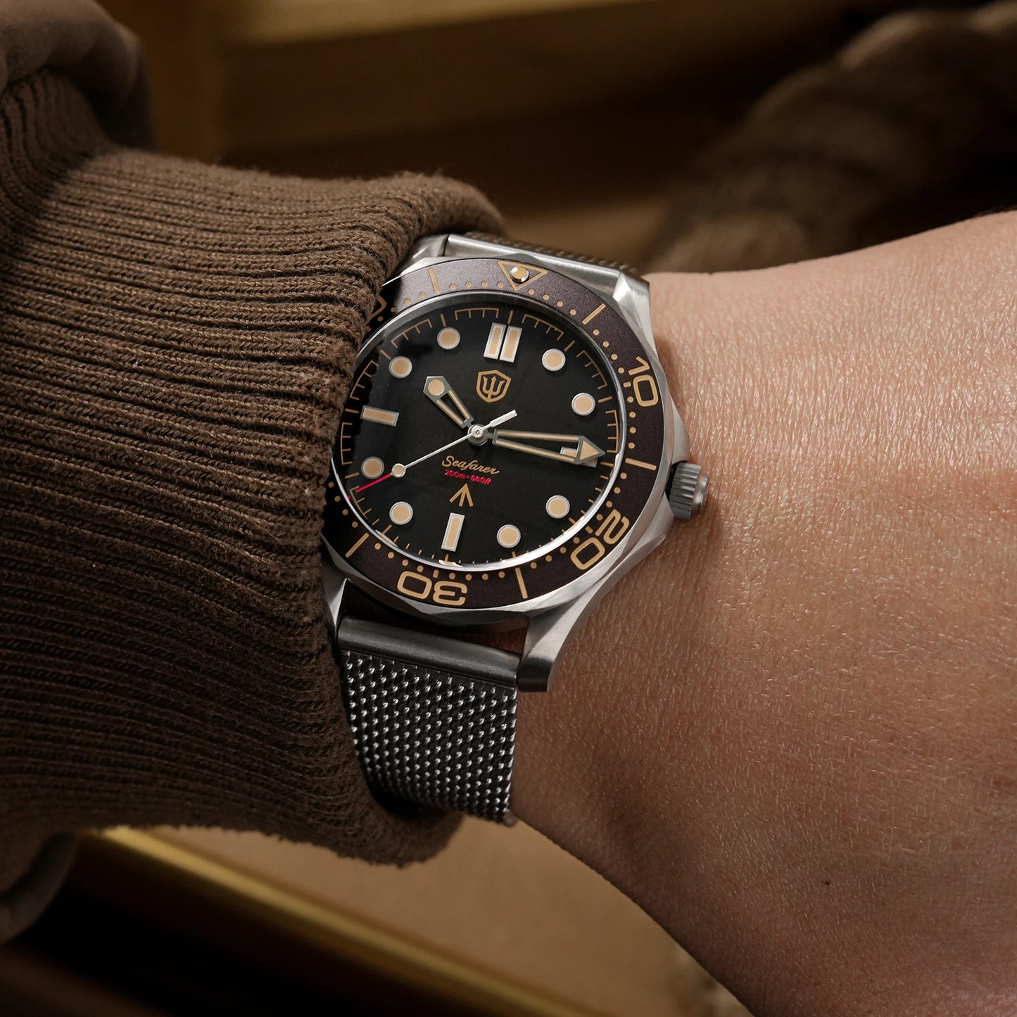 Watchdives WD007Q Diver Watch VH31 Sweep Second Quartz Movement Luminous Domed Sapphire Crystal Watches 42mm Titanium Watches