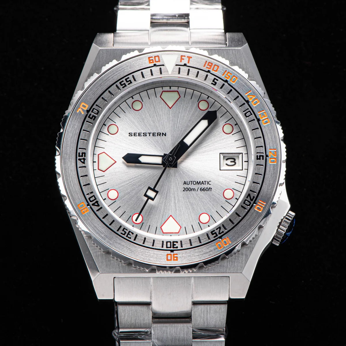 SEESTERN SUB600T V3 Mens Watch Automatic Diving Sapphire Wristwatch NH35 Movement Ceramic Bezel Luminous Date Jubilee Waterproof