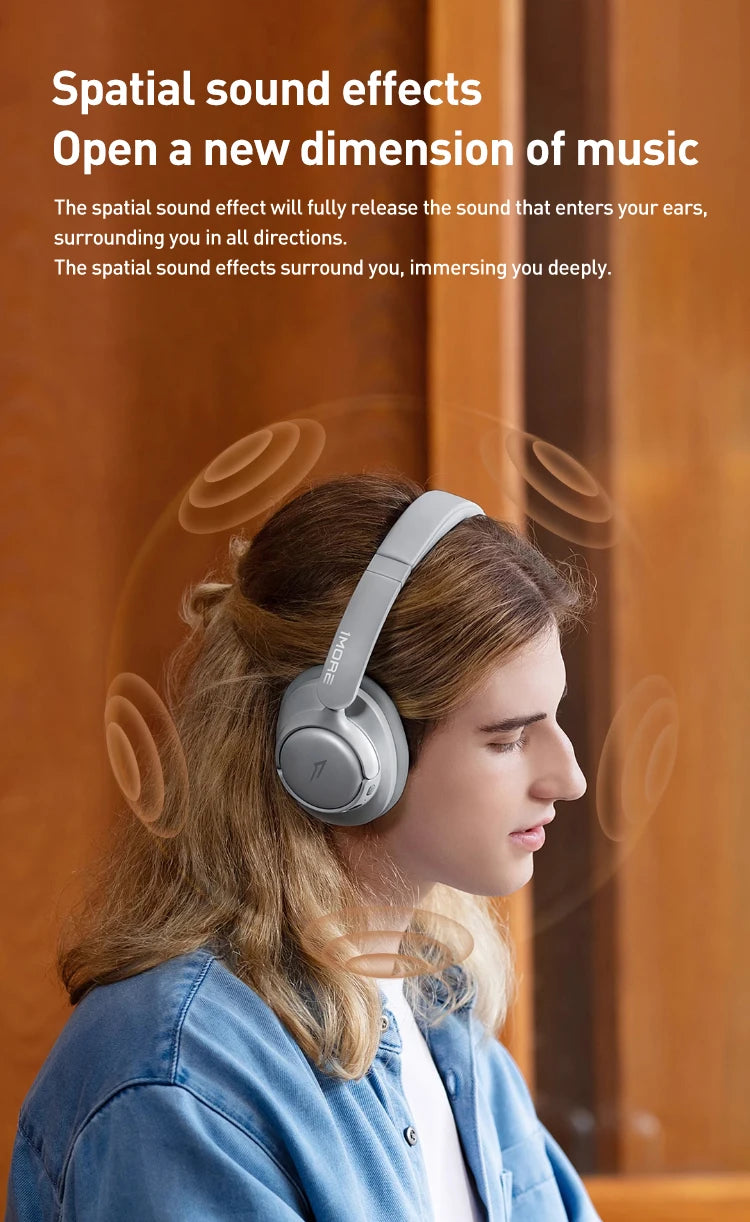 1MORE SonoFlow S Wireless Bluetooth Noise Cancelling Headphones 42dB ANC Hi-Res Audio 90H Battery Life Over-Ear Headset