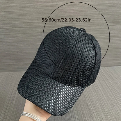 Casquette de baseball décontractée en maille pour l'extérieur – Chapeau d'été simple, fin et respirant pour femmes et hommes