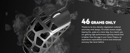 ATTACK SHARK R3 8KHz Magnesium Alloy Gaming Mouse, PAW3395 Sensor, 26000 DPI, Superlight 46g, Tri-Mode Wireless Bluetooth & Wired Mouse for PC/Mac