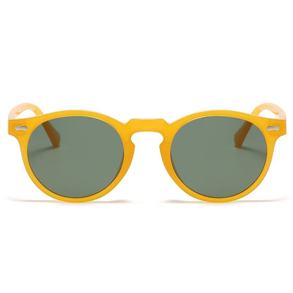 Peekaboo polarized sunglasses for men korean fashion driving round sun glasses for women uv400 green brown summer accessories