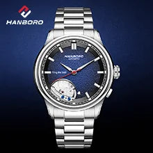 ase Autoy HANBORO Men’s Luxury Automatic Skeleton Watch  Rose Gold Starry Sky Moon Phase Mechanical WristwatchHollow Flywheel Moon Phxury Space Theme Sports Watch 980