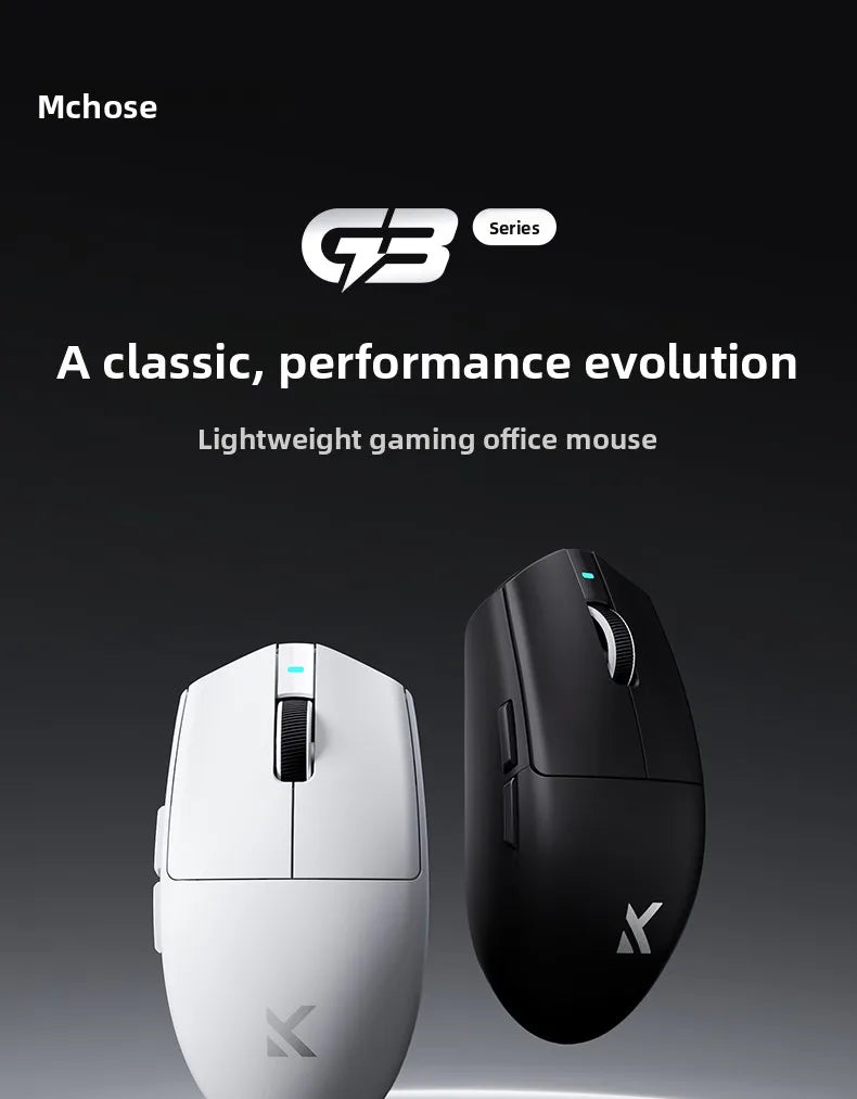 Mouse wireless MCHOSE G3 V2 PRO Bluetooth Tri Mode, ergonomic, ușor, pentru laptop, birou, gaming și accesorii pentru computer