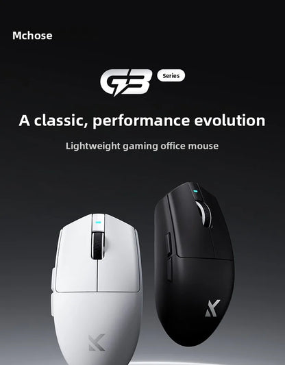 Mouse wireless MCHOSE G3 V2 PRO Bluetooth Tri Mode, ergonomic, ușor, pentru laptop, birou, gaming și accesorii pentru computer