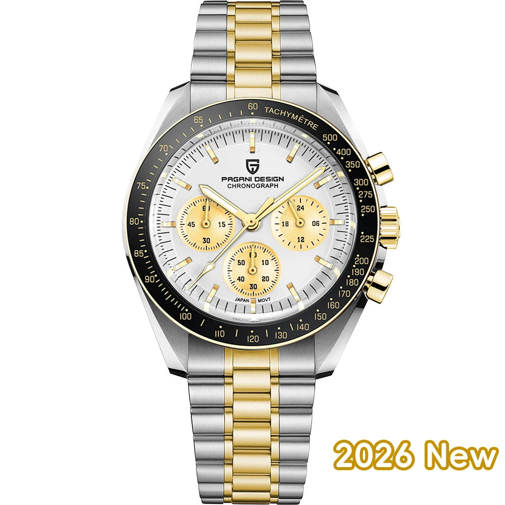 2026 New PAGANI DESIGN Mens Watches Panda Moon Watch Luxury Quartz Watch For Men Automatic Date Sport Chronograph Wristwatch Men