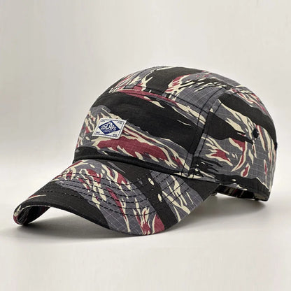 Arbejdstøj-inspireret camouflage-baseballkasket med kort skygge til mænd og kvinder, trendy unisex-solhat til udendørs brug