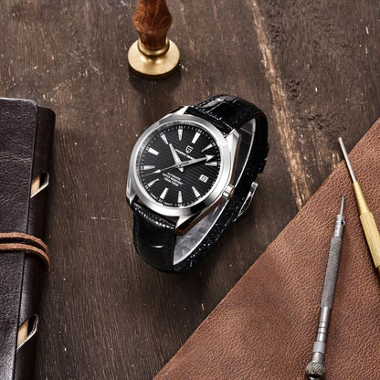 Reloj de lujo para hombre PAGANI DESIGN – Modelo automático mecánico (calibre 8215), de acero inoxidable, hermético, con indicador de fecha y agujas luminiscentes