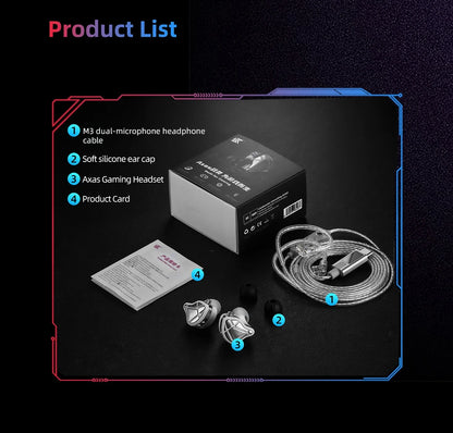 KZ Axas Earphones FPS Dedicated Gaming Earbuds In Ear Monitor IEM HiFi Bass Wired Headphones PK Castor ZSN PRO 2 ZS10 PRO X