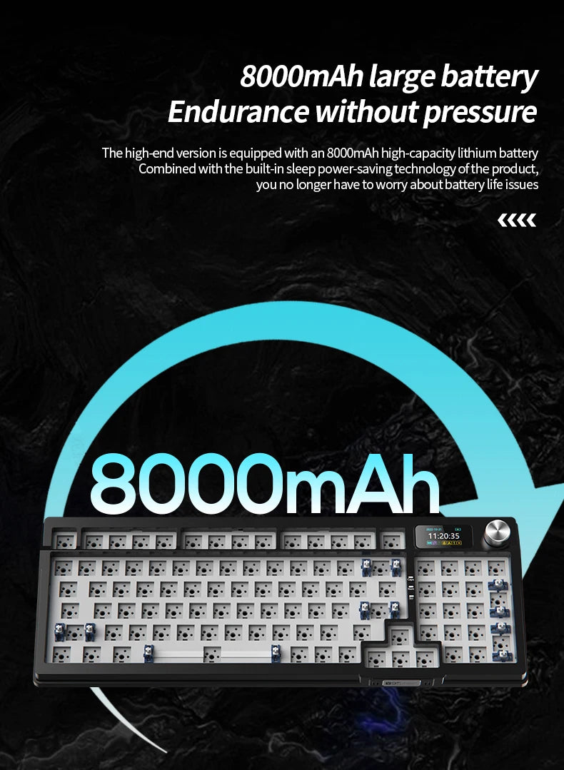 YINDIAO Y95 Keyboard Kit Hotswap TFT Screen Full RGB Backlit 2.4GHz Bluetooth Wireless Custom DIY Mechanical Keyboard