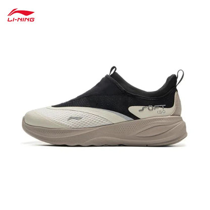 LI-NING SOFT GO 2 Zapatillas de senderismo sin cordones para hombre, suaves, con tacón grueso, cómodas, resistentes y deportivas casuales AGLV005