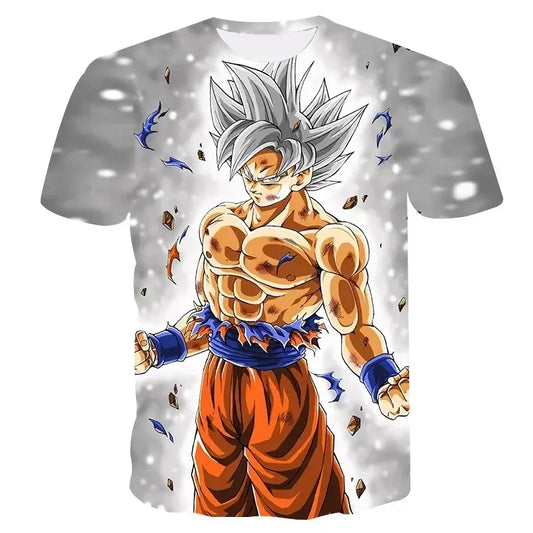 Dragon Ball Goku Cosplay T Shirts Super Saiyan Boys Kids Clothes Short Sleeve T-shirt White Black Orange Breathable Jersey, produit gaming premium Fraquane