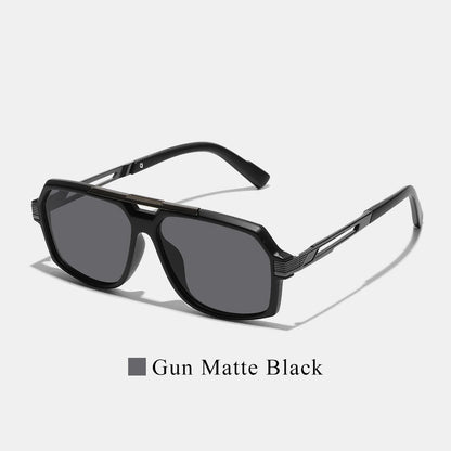 Ruiao Double-Bridge Pilot Sunglasses UV400 Fashion Gradient Shades Metal Frame Unisex Sun Glasses for Men And Women Driving