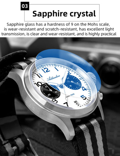 Orologio da uomo ADDIESDIVE 2025 New Panda Eye, retrò di lusso, quarzo VK64, cronografo sportivo, impermeabile 100M, luminoso