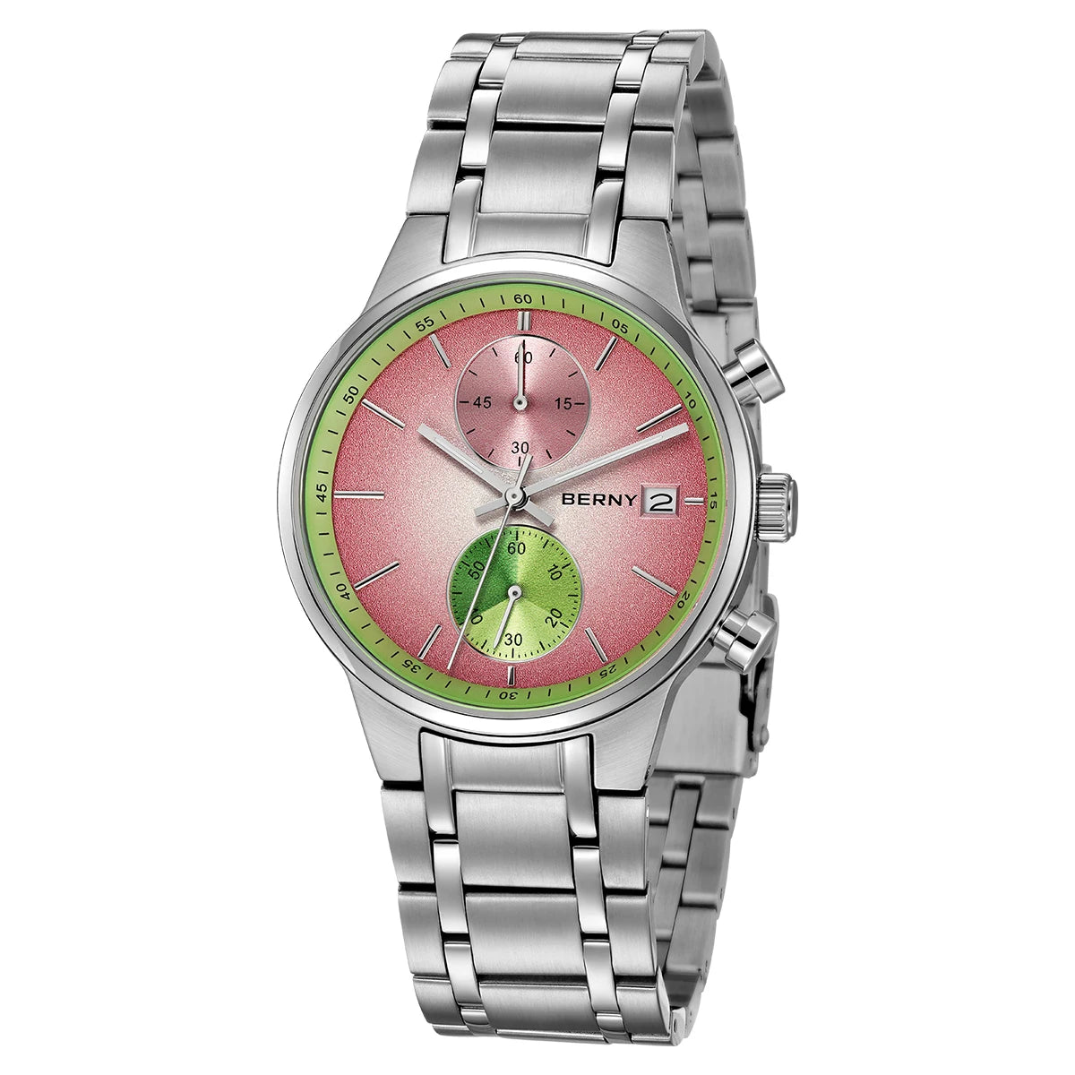 BERNY Watches for Men Fashion Casual Multi-function Chronograph Quartz Men's Watch Luminous Date Colorful Sports Wristwatch