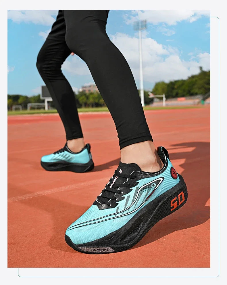 FourSeasons Ανδρικά Αθλητικά Sneakers CarbonPlate για Τρέξιμο, Αναπνεύσιμα Παπούτσια Μαραθωνίου για Αγώνες, Άνετα Παπούτσια Στίβου, Προπόνησης και Περπατήματος