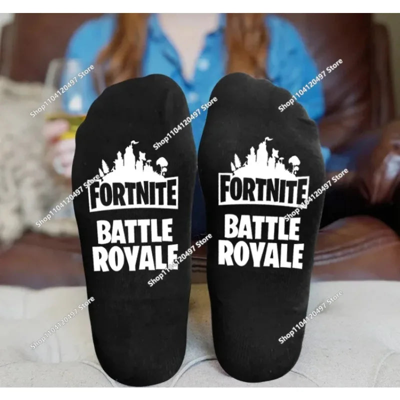 FORTNITE Sports Socks Summer Black White Breathable Low Cut Socks No Show Cotton Soft Athletic Casual Short Socks