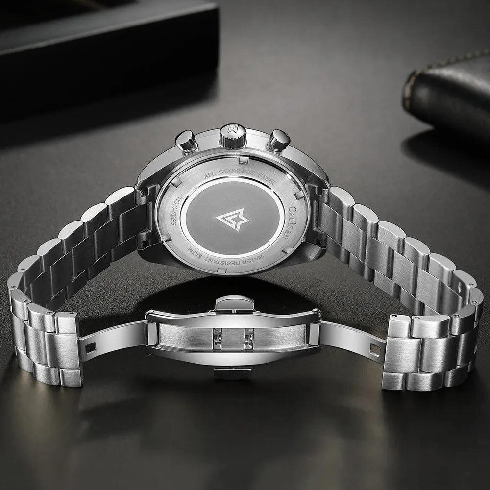CADISEN 2024 New Men's Watches Quartz Business Watches Japan VD53 Men's Clock Top Brand Luxury Watch Men's Chronograph Watch