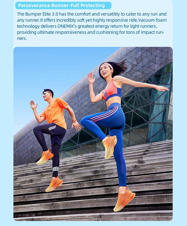 ONEMIX Nye løbesko med støddæmpning til mænd, velegnede til tunge løbere, snøresko til sport, kvinder, skridsikre udendørs atletiske herresneakers
