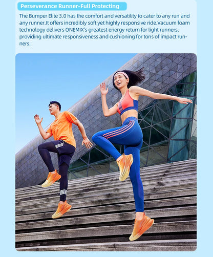 ONEMIX Nye løbesko med støddæmpning til mænd, velegnede til tunge løbere, snøresko til sport, kvinder, skridsikre udendørs atletiske herresneakers