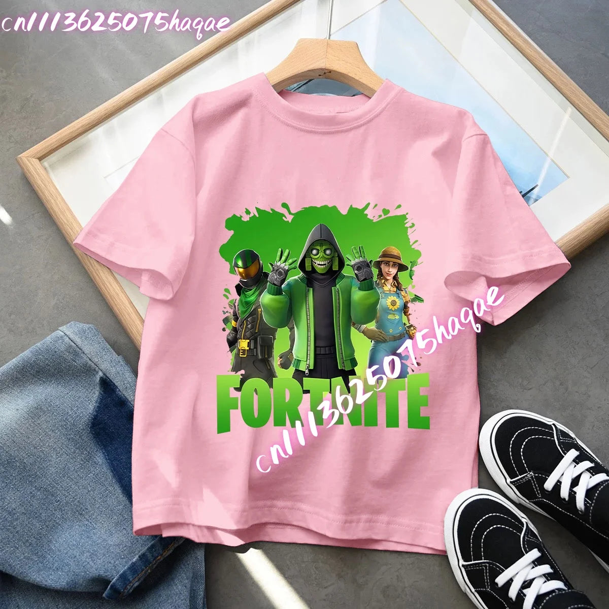 Fortnites Series Summer-børnetøj, hot game T-shirt til drenge og piger, tegneserieprint, kortærmede toppe til børn, sjove fødselsdagsgaver