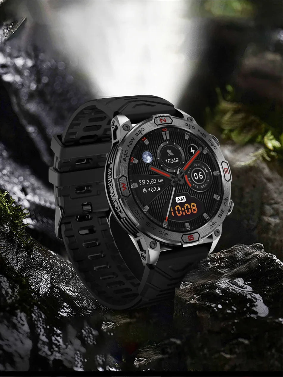 Men's Fashion Outdoor Sport GPS Smart Watch with AMOLED HD Screen, Heart Rate Monitor, and Waterproof Features