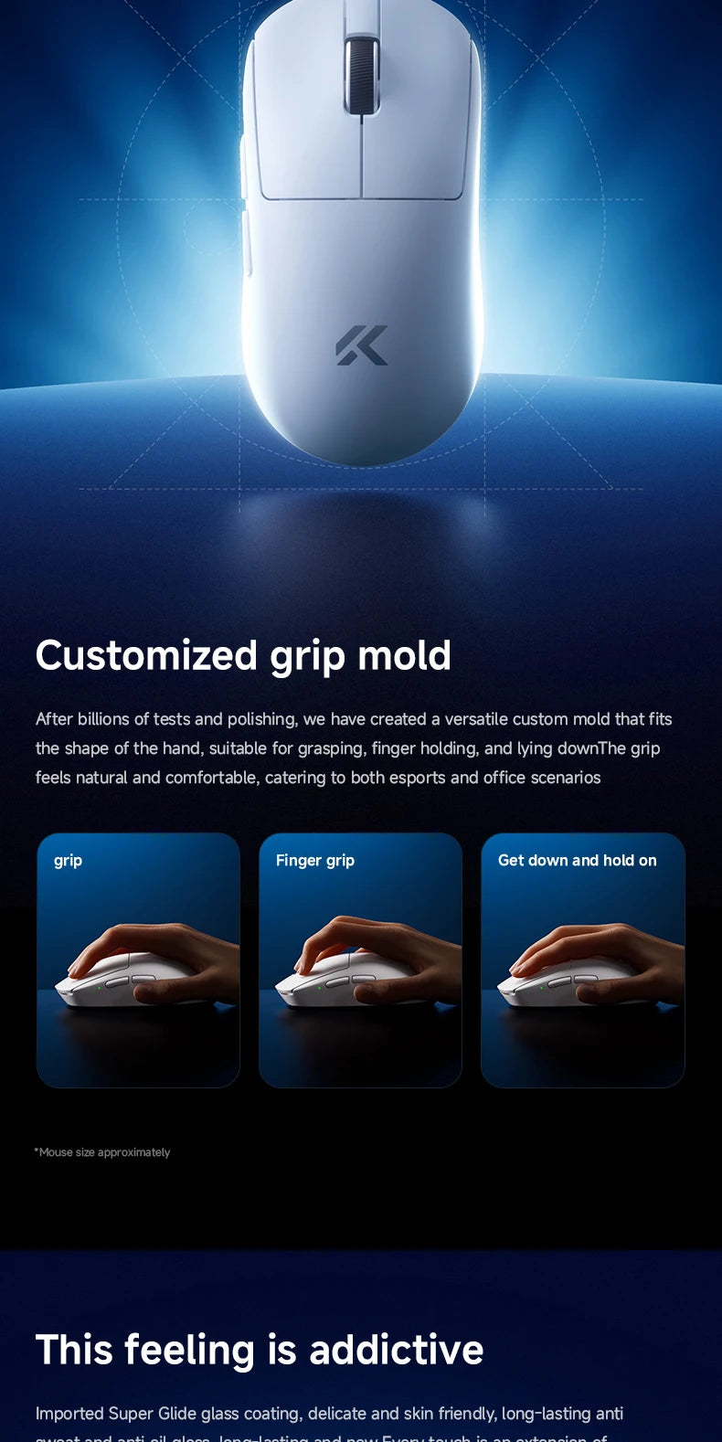 MCHOSE A7 V2 Ultra/Pro Lightweight Wireless Gaming Mouse Dual 8000Hz PAW3950 TI 42000DPI Mice For PC E-sports Gamer