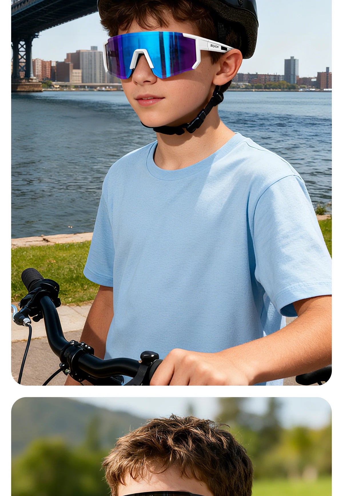 SCVCN Girls Sports Sunglasses Kids Cycling Glasses Photochromic UV400 Boys Baseball Outdoor Eyewear Running Hiking Sunglasses
