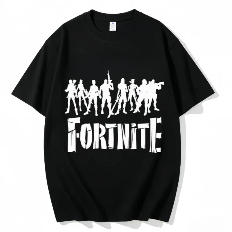 Fortnite Rundhals-T-Shirt für Erwachsene, unisex, Gaming-Dance-Mode, neu, aus reiner Baumwolle, kurzärmeliges Oberteil, perfekt für Freizeit und Urlaub