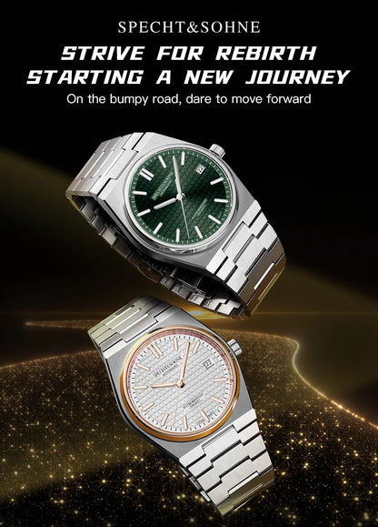 2026 New 37MM SPECHT&SOHNE Men Automatic Mechanical Watches Japan 8215 Movt Sapphire Ice Blue Stainless Steel Relogio Masculino