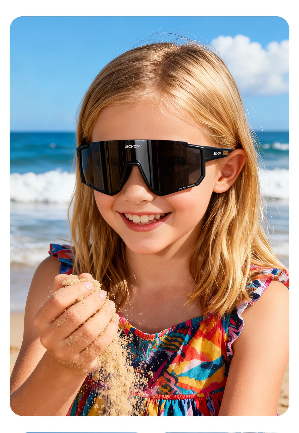 SCVCN Girls Sports Sunglasses Kids Cycling Glasses Photochromic UV400 Boys Baseball Outdoor Eyewear Running Hiking Sunglasses