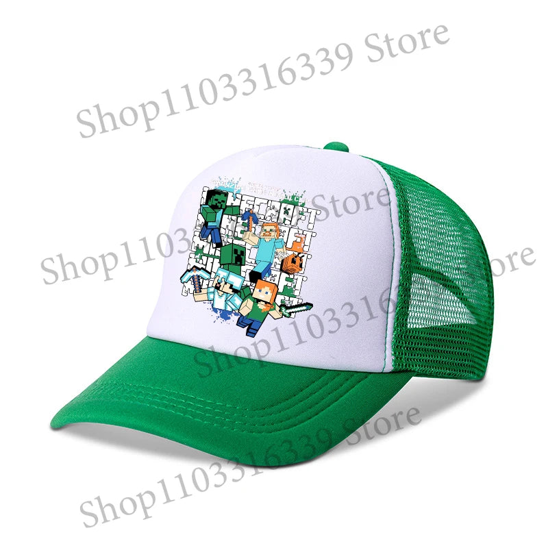 New Game Theme Hat Man Baseball Cap Male Sunshade Sunscreen Cap Minecrafted Fashion Hip Hop Caps Leisure Net Hats Birthday Gift