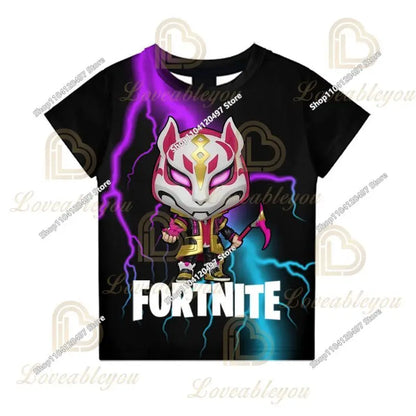 T-shirt Fortnite para Crianças Banana Peely, T-shirt para Homem e Mulher, T-shirt Battle Royale, Top de Verão Harajuku