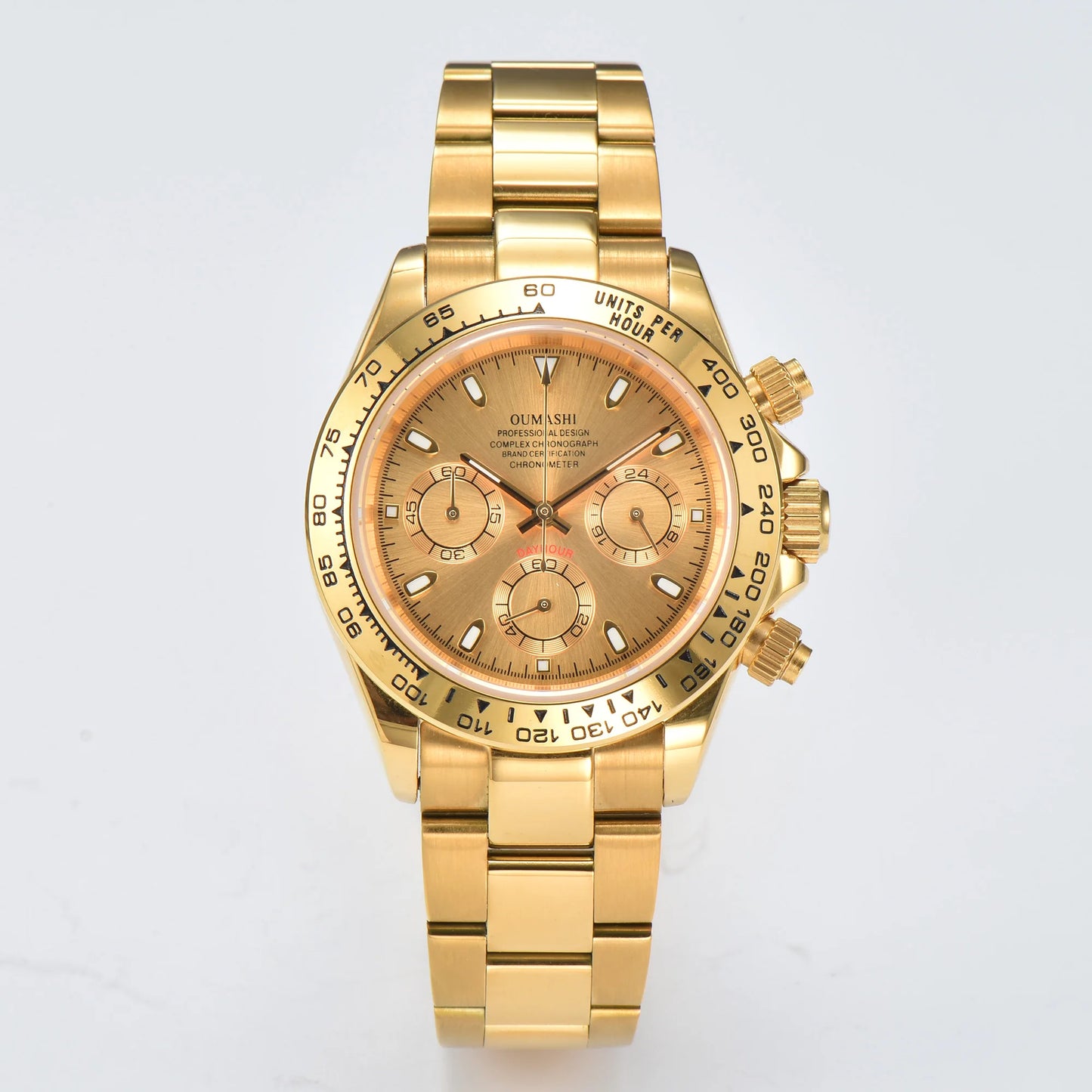 Luxury VK63 Watches gold 39mm quartz Chronograph Business Watch Men's VK63 Sport Sapphire Glass Gem dial Ceramic bezel inser