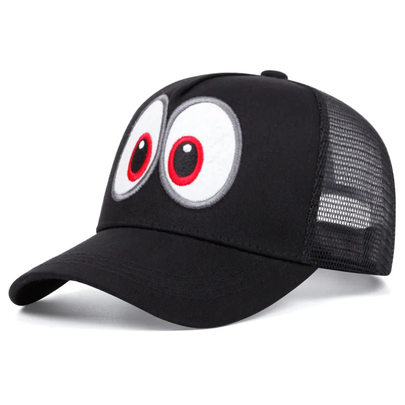 Jeu d'animation Super Luigi Brothers - Casquette de cosplay - Casquette de baseball brodée avec de grands yeux rigolos - Casquette à visière ajustable - Casquette de soleil